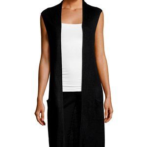 Joan Vass New York Sleeveless Duster Vest - Chocolate Brown Size M.